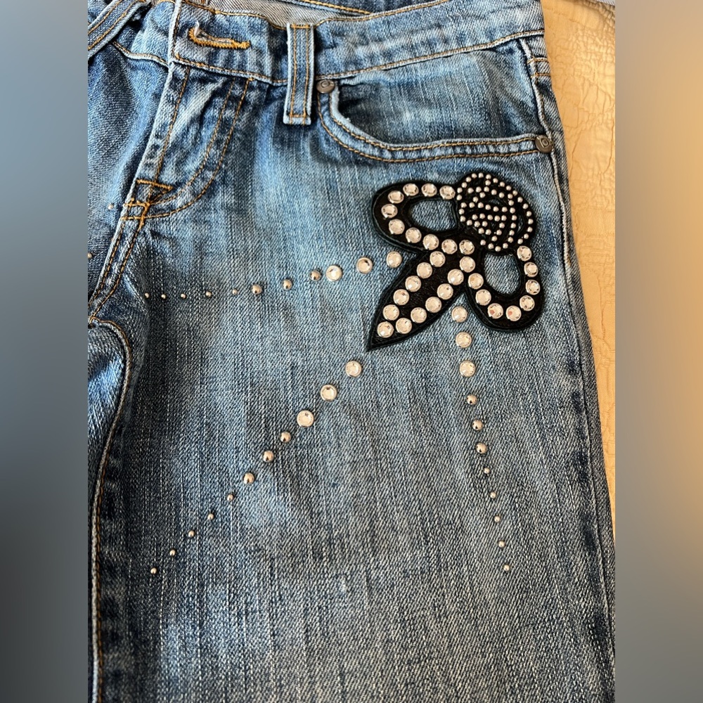 Kippys Blue Jeans with Black Embellishments - Picture 4 of 12
